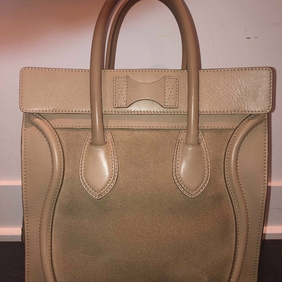 Céline Mini Luggage Handbag-Suede/Smooth Calfskin - Picture 7 of 7